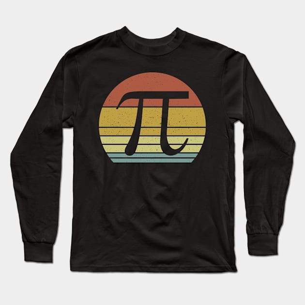 Retro Vintage Sunset Pi Day Design for Math Geeks Long Sleeve T-Shirt by eliteshirtsandmore